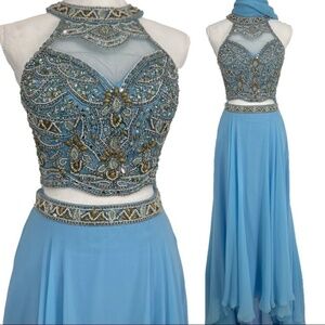 Evening gown beaded two piece XS